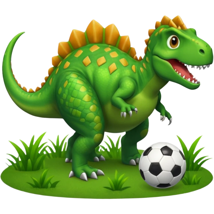Futbol oynayan dinozor  emoji