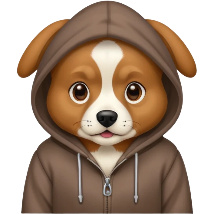 Dog wearing hoodie emoji
