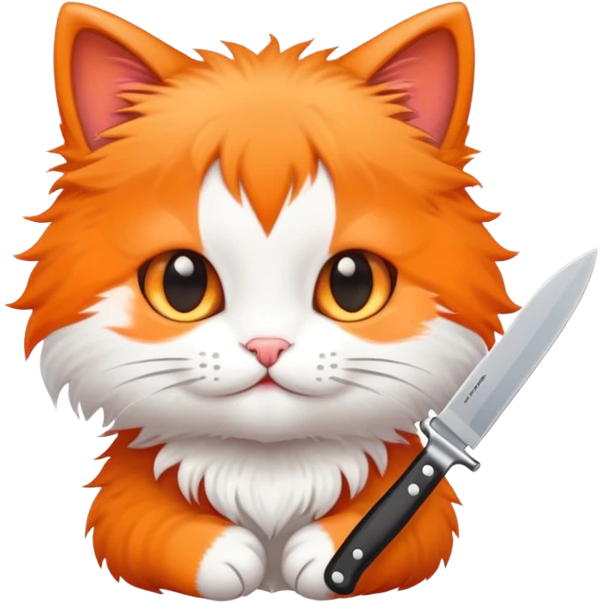 cute kitty with a knife emoji