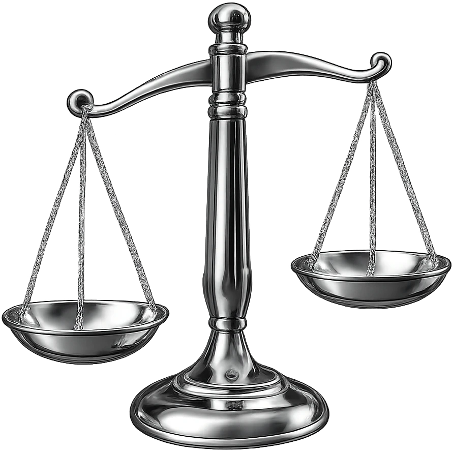 Transform the scales of justice into a highly reflective and shiny 3D chrome metallic style with no background. emoji