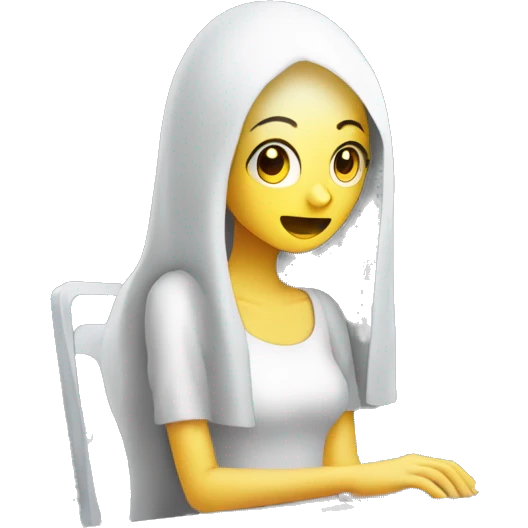 ghost designer girl (fantome) doing design on computer emoji