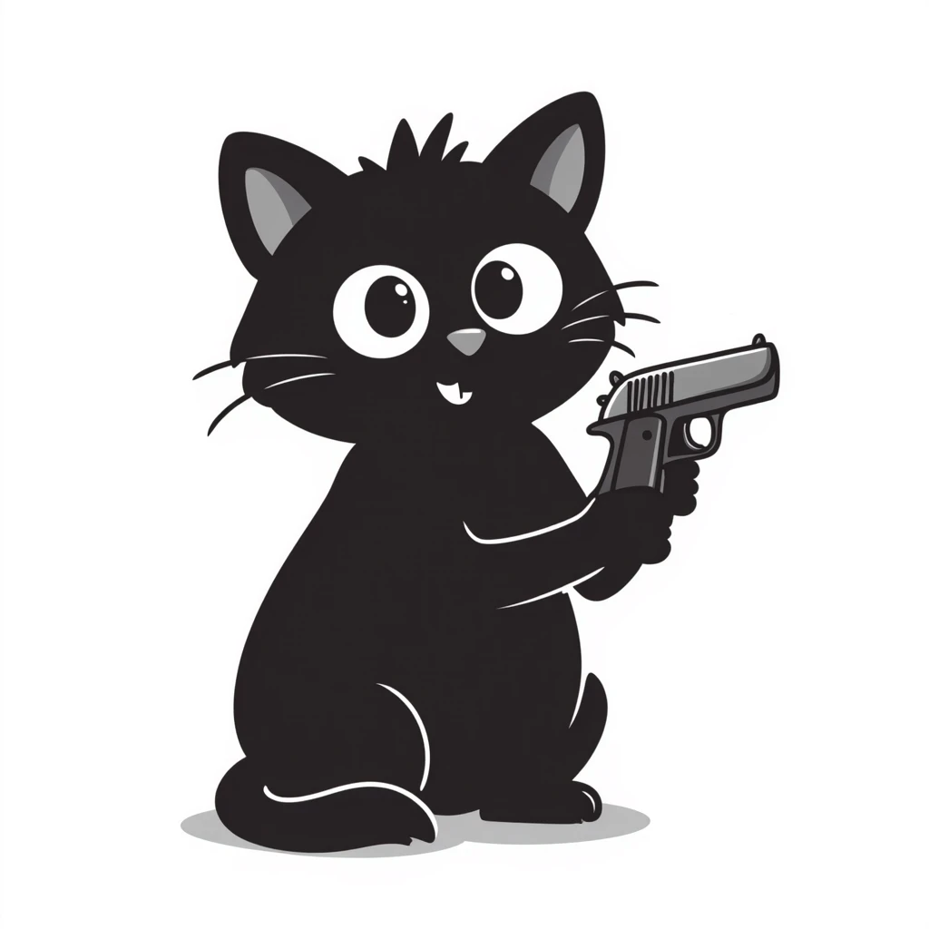 cat with a gun emoji