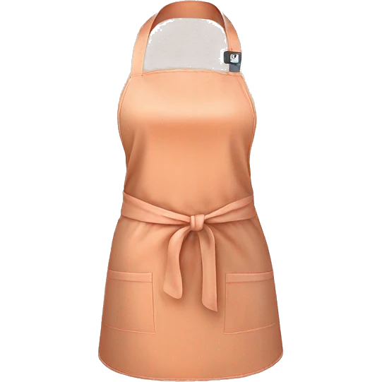 Realistic peach color kitchen apron tied in the front emoji