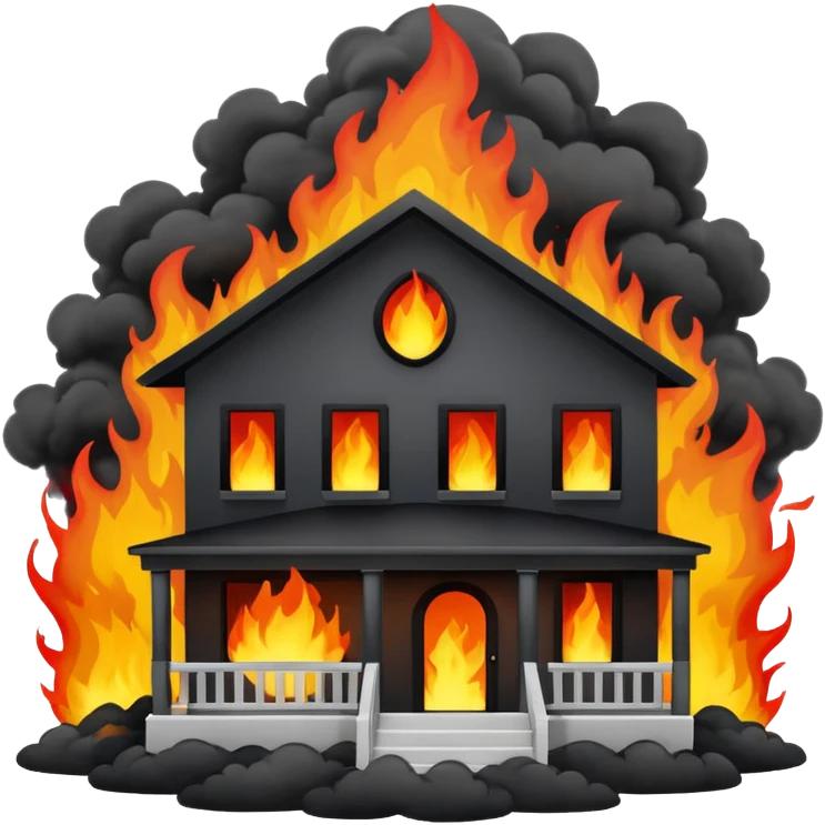 white home burning down emoji