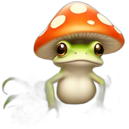 mushroom frog with flowers emoji