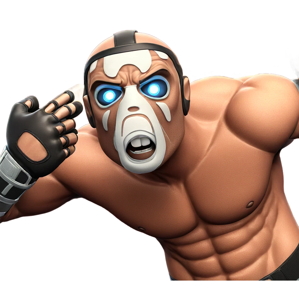 glowing muscular male with gloves emoji