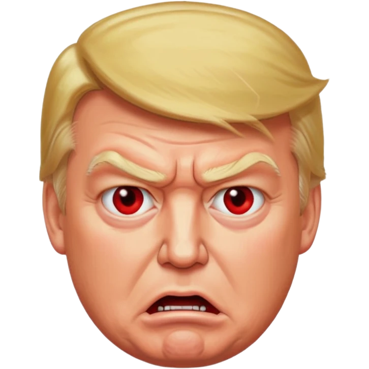 Donald Trump is vey very very furious. Red with anger. photorealistic emoji