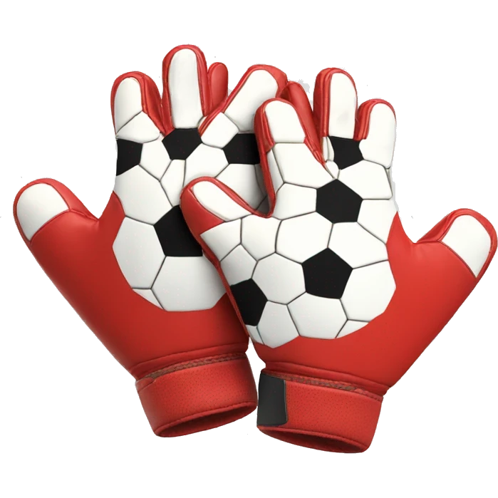 Soccer gloves red  emoji