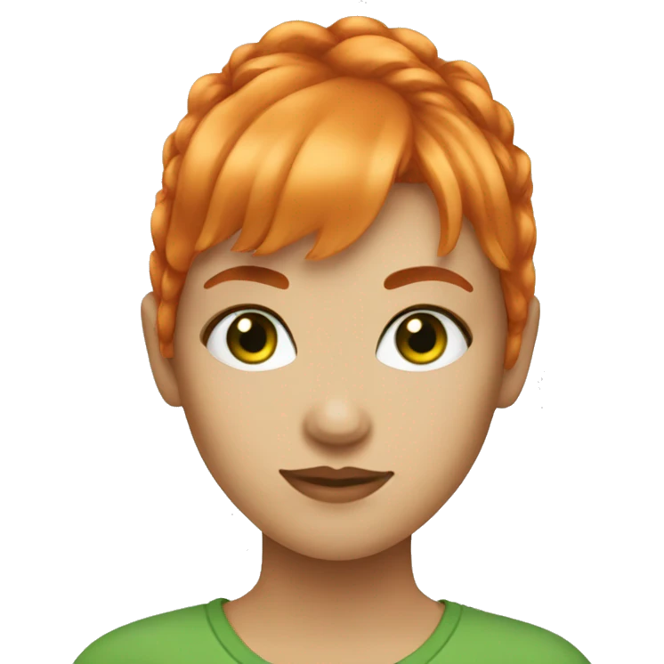 girl with orange hair bangs and green eyes emoji