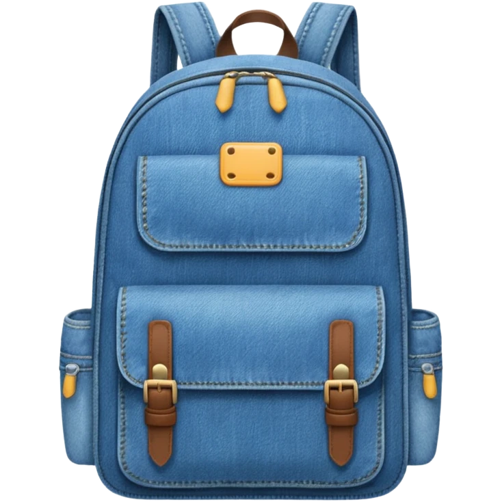 blue denim backpack 

 emoji