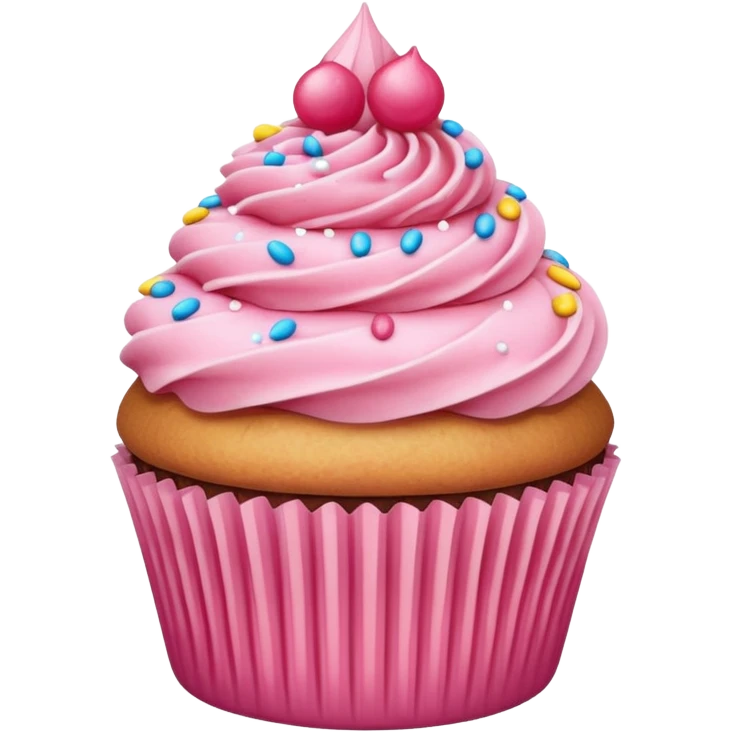 Cupcake with pink icing emoji