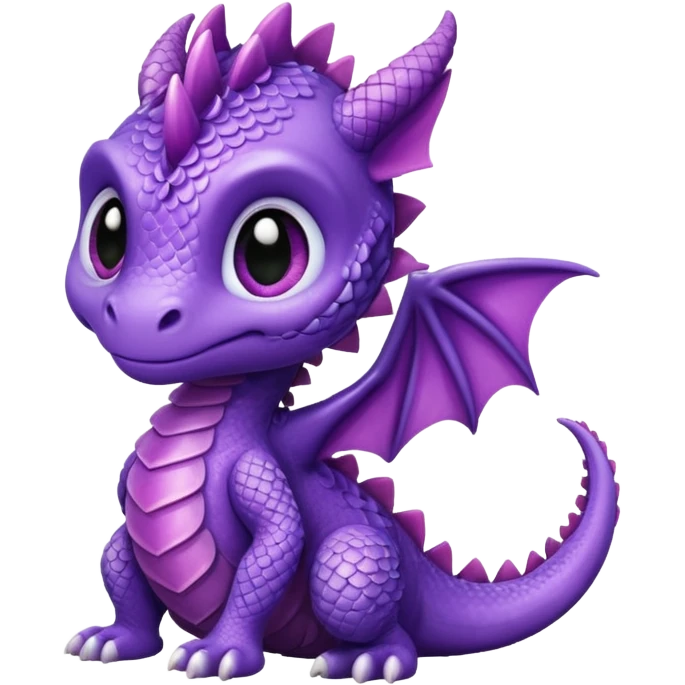 Small, cute baby dragon purple emoji