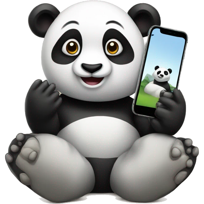Panda with iPhone emoji