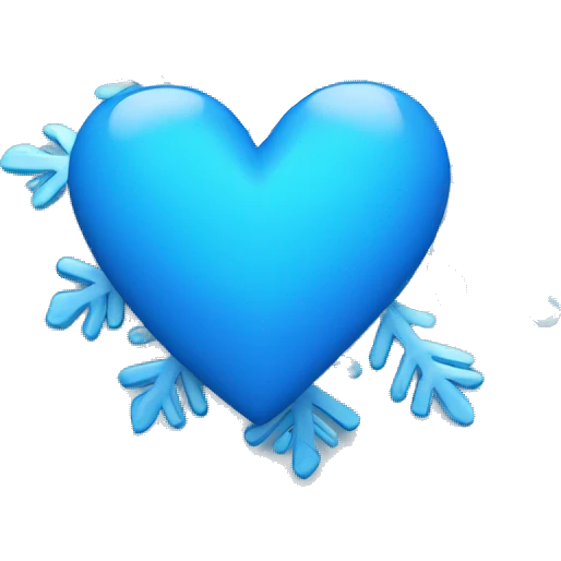  blue heart with snowflake emoji