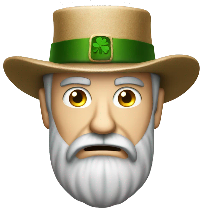 irish angry man with beard and hat emoji