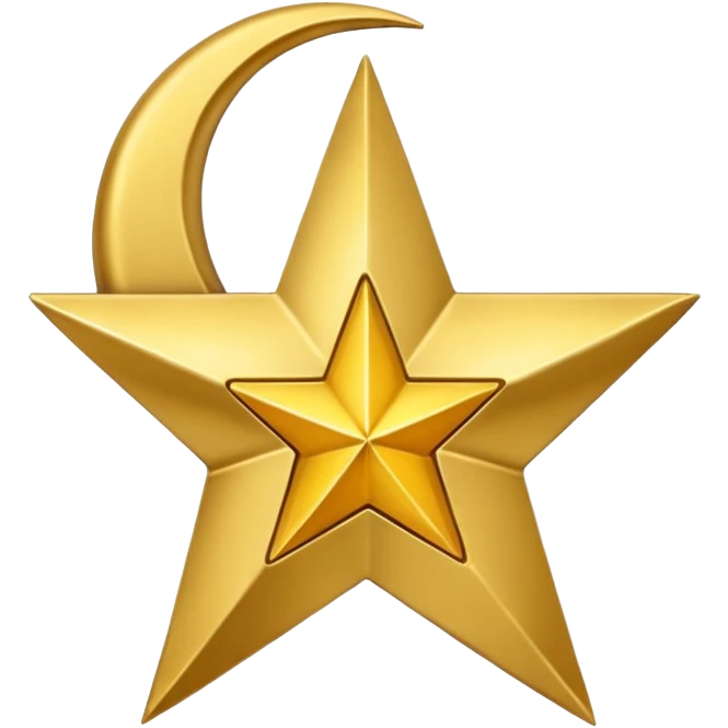 Star and Crescent emoji with black background and no face only star and crescent. emoji