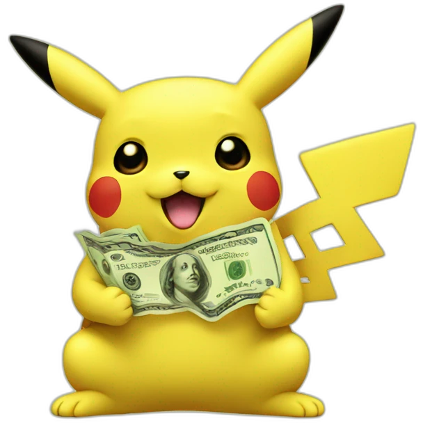Pikachu with MONEY emoji