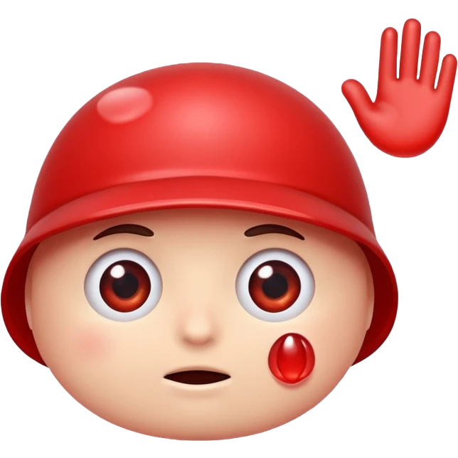 red blood cell with a tear and waving emoji