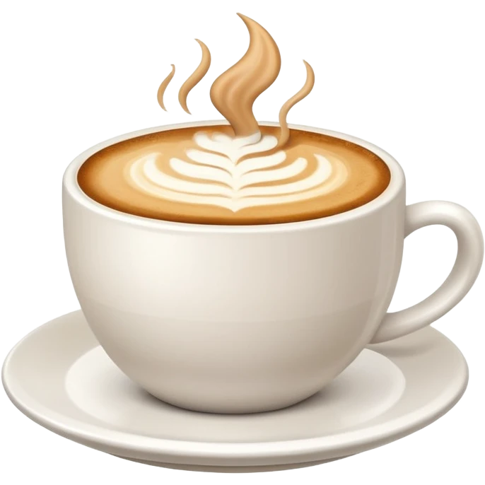 Cappuccino in big white cup without a face on it emoji