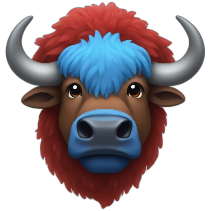 Blue/Red Bison emoji