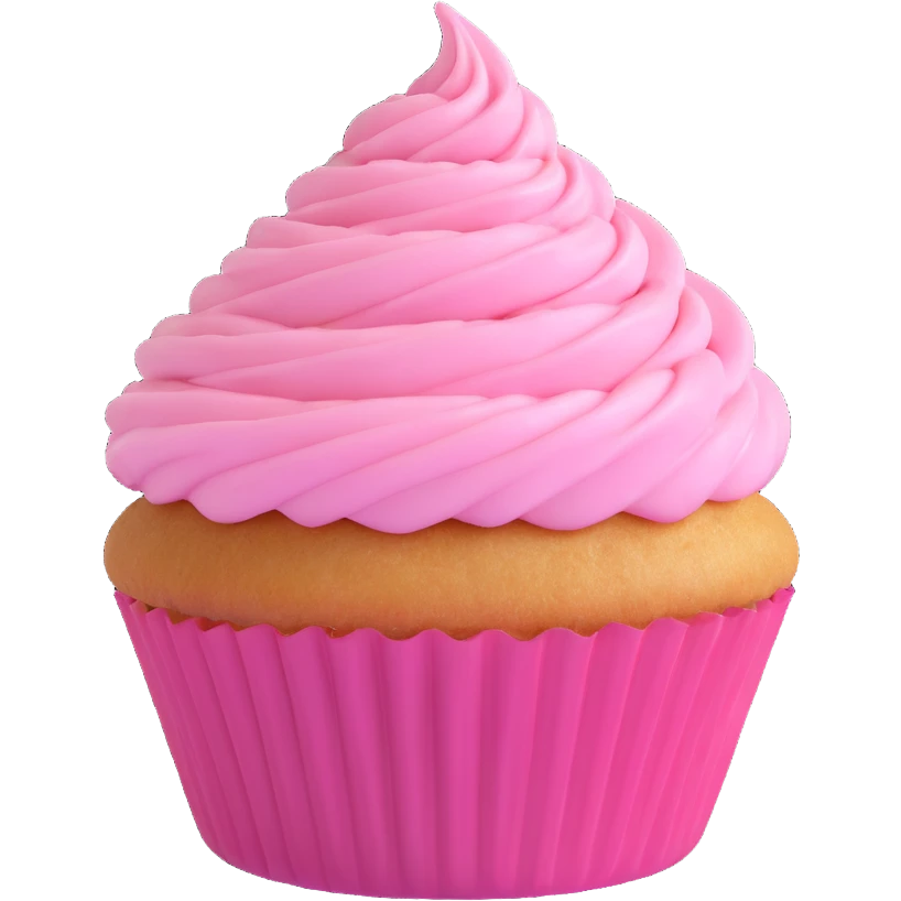 cupcake with pink icing emoji