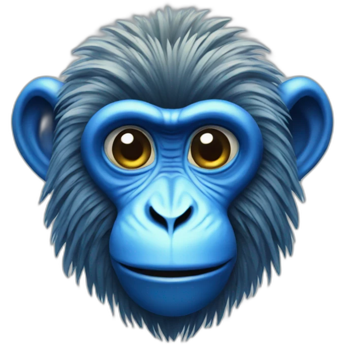 psychedelic blue monkey emoji