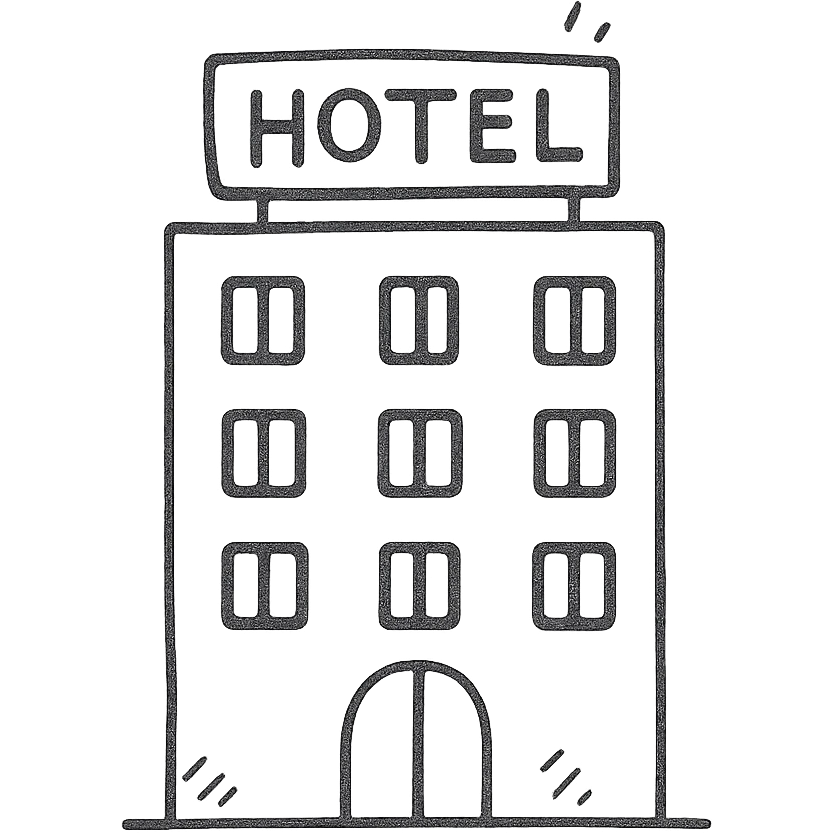 hotel building hand drawn icon style emoji