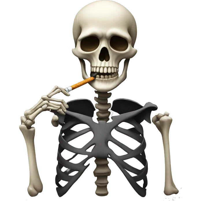 Skeleton smoking a cigarette  emoji