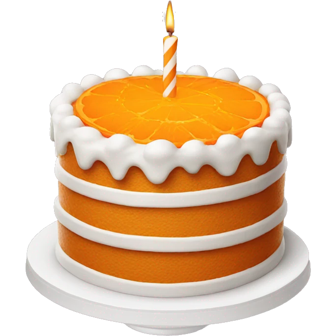 orange birthday cake emoji