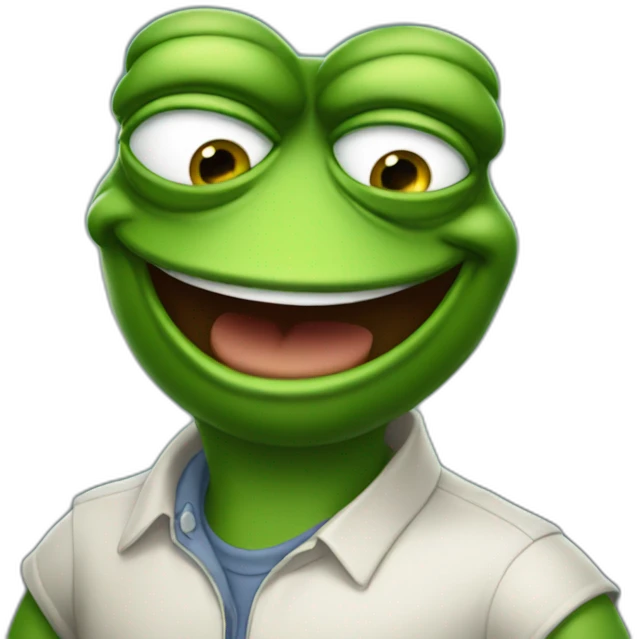 pepe as a software developer but he is really proud of himself emoji