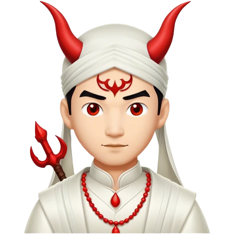 an asian devil male bride with the wedding dress emoji