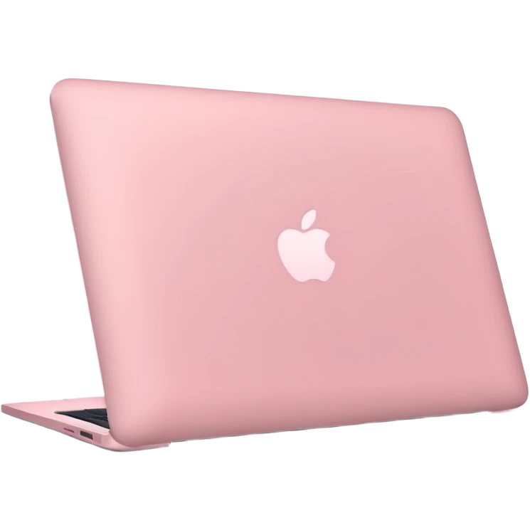 side view of baby pink MacBook  emoji