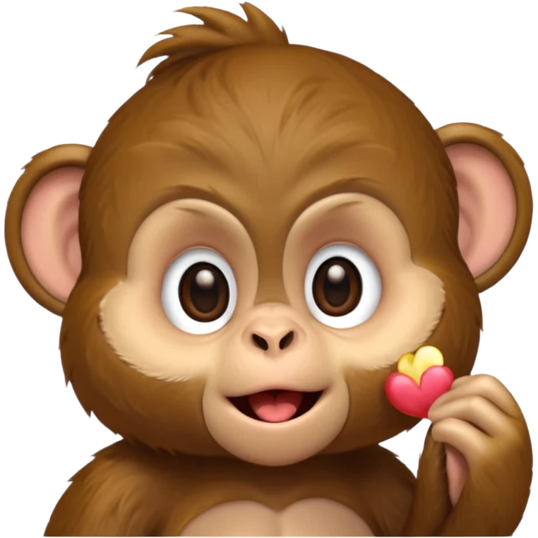 cute monkey blowing a kiss emoji