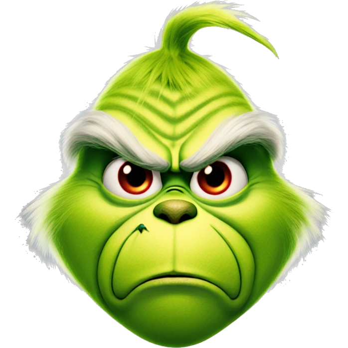 The grinch, with red clothes and angry face  emoji