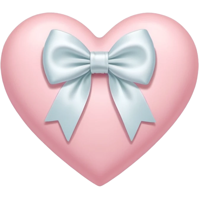 pastel pink heart with white bow emoji