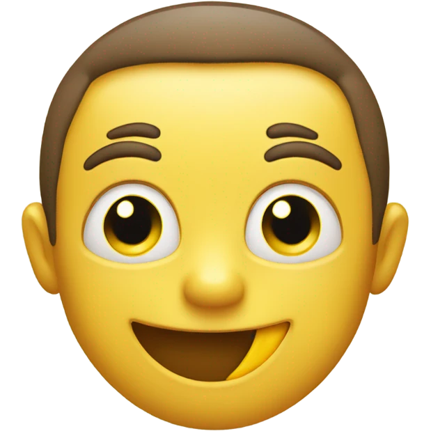 Smiling emoji with small yellow bone in its mouth emoji