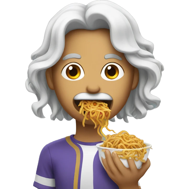 Eating Chow mein  emoji