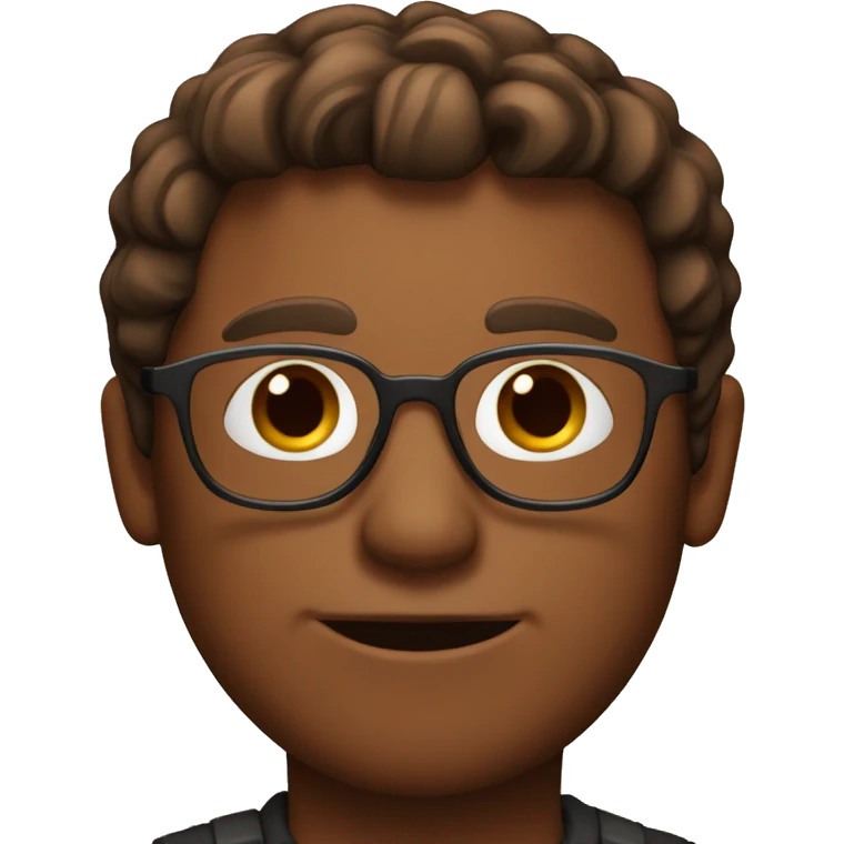 a copper-skinned man in glasses emoji