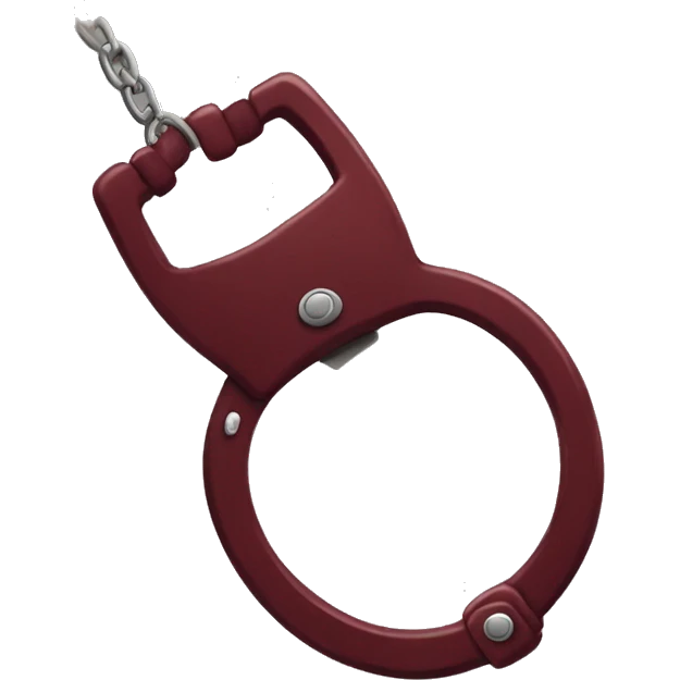 fuzzy handcuffs dark red emoji
