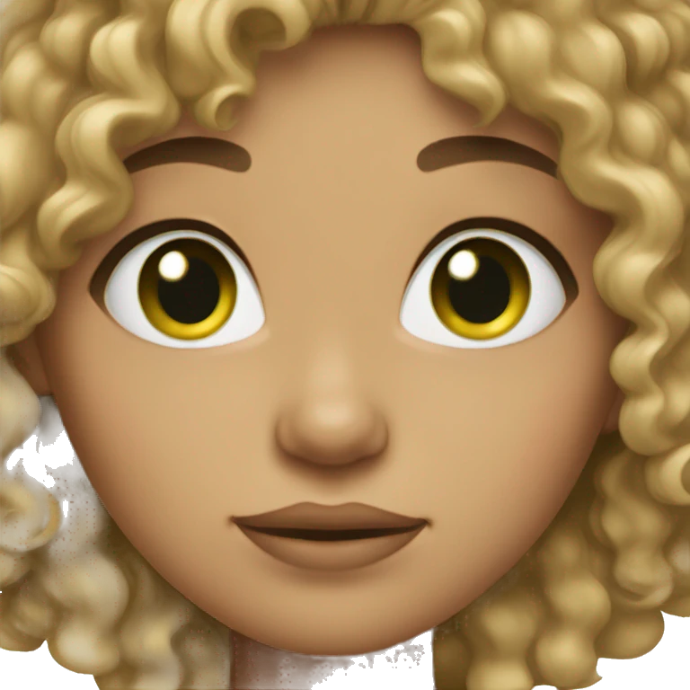 Light skin female with green eyes and curly hair emoji