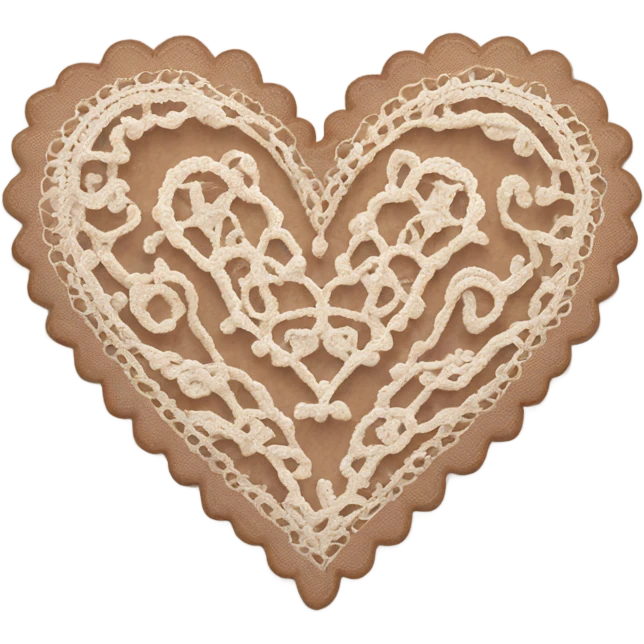 Pale brown lace heart emoji