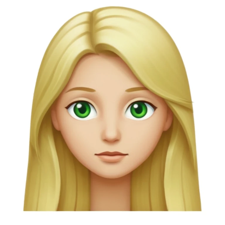 Long blonde hair with green eyes emoji