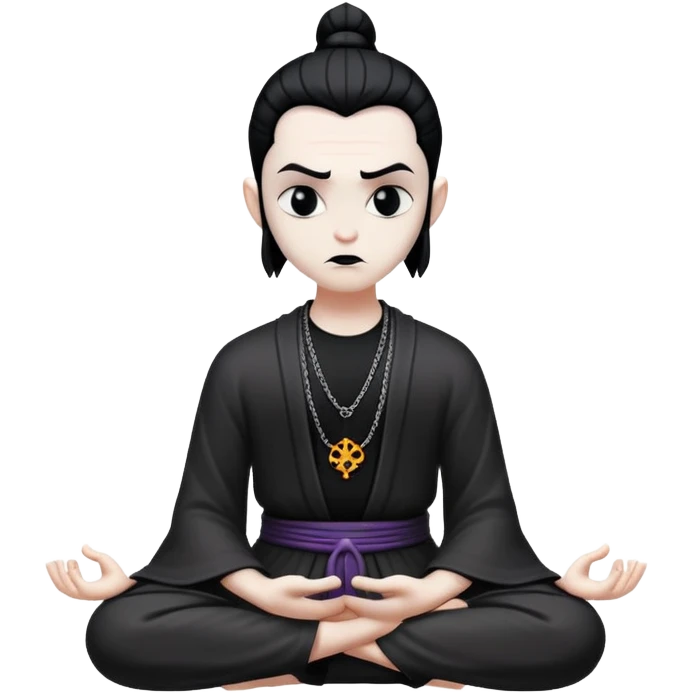 chill meditating goth villain  emoji