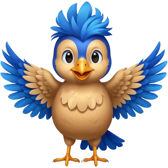 happy bird with open wings emoji