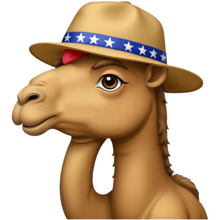 Camel with a Make America great again hat emoji