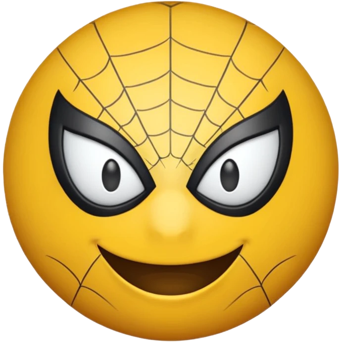 create a yellow emoji of spiderman. style old emoji emoji