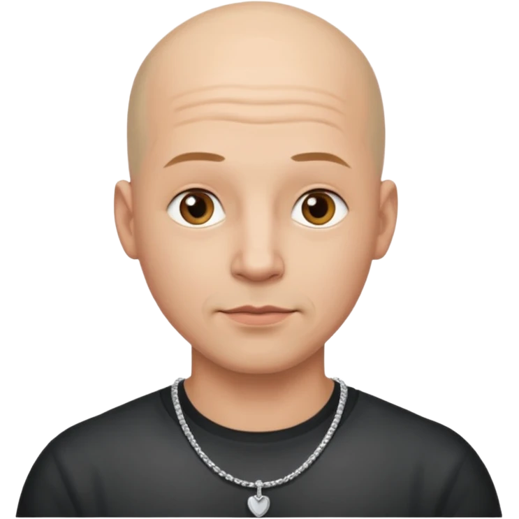 a bald man only wearing necklace emoji
