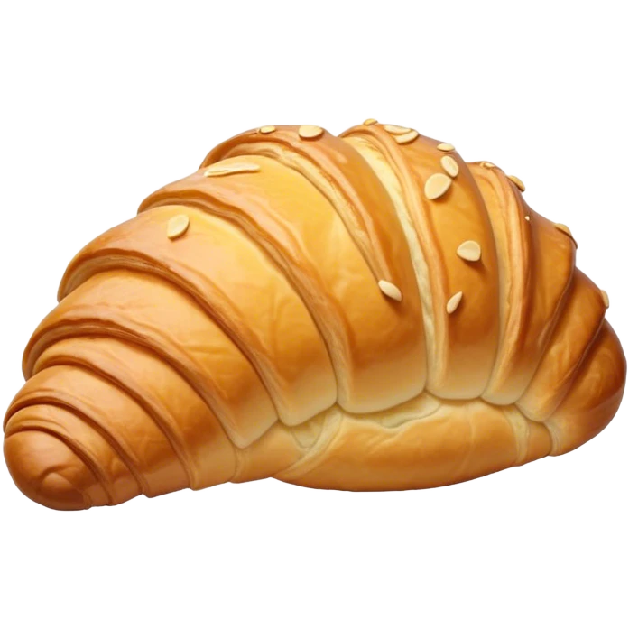 Cinematic Realistic Croissant Pastry Emoji, depicted as a flaky, buttery crescent with a golden, crisp exterior rendered with exquisite detail and warm, inviting lighting. emoji