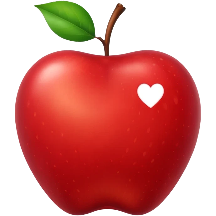 apple with a heart emoji