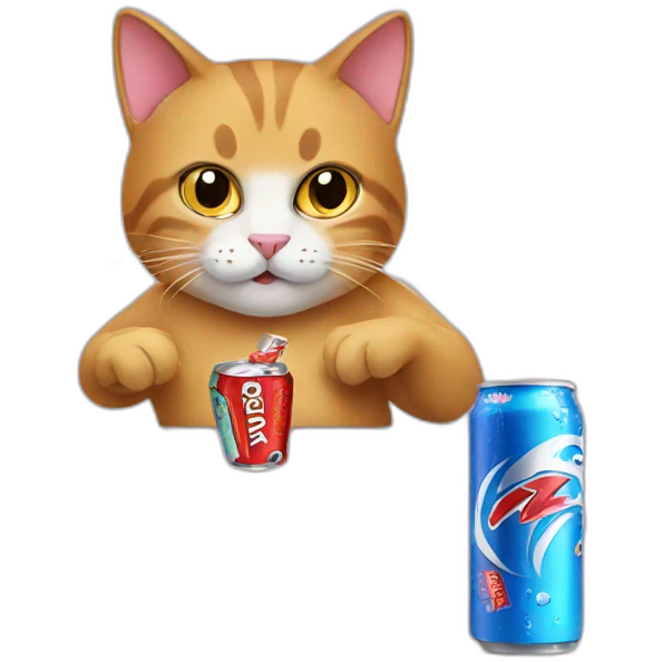 cat drinks energy drink emoji